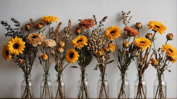 Fleurs séchées pour décorer votre intérieur et évènements: artisanat et élégance